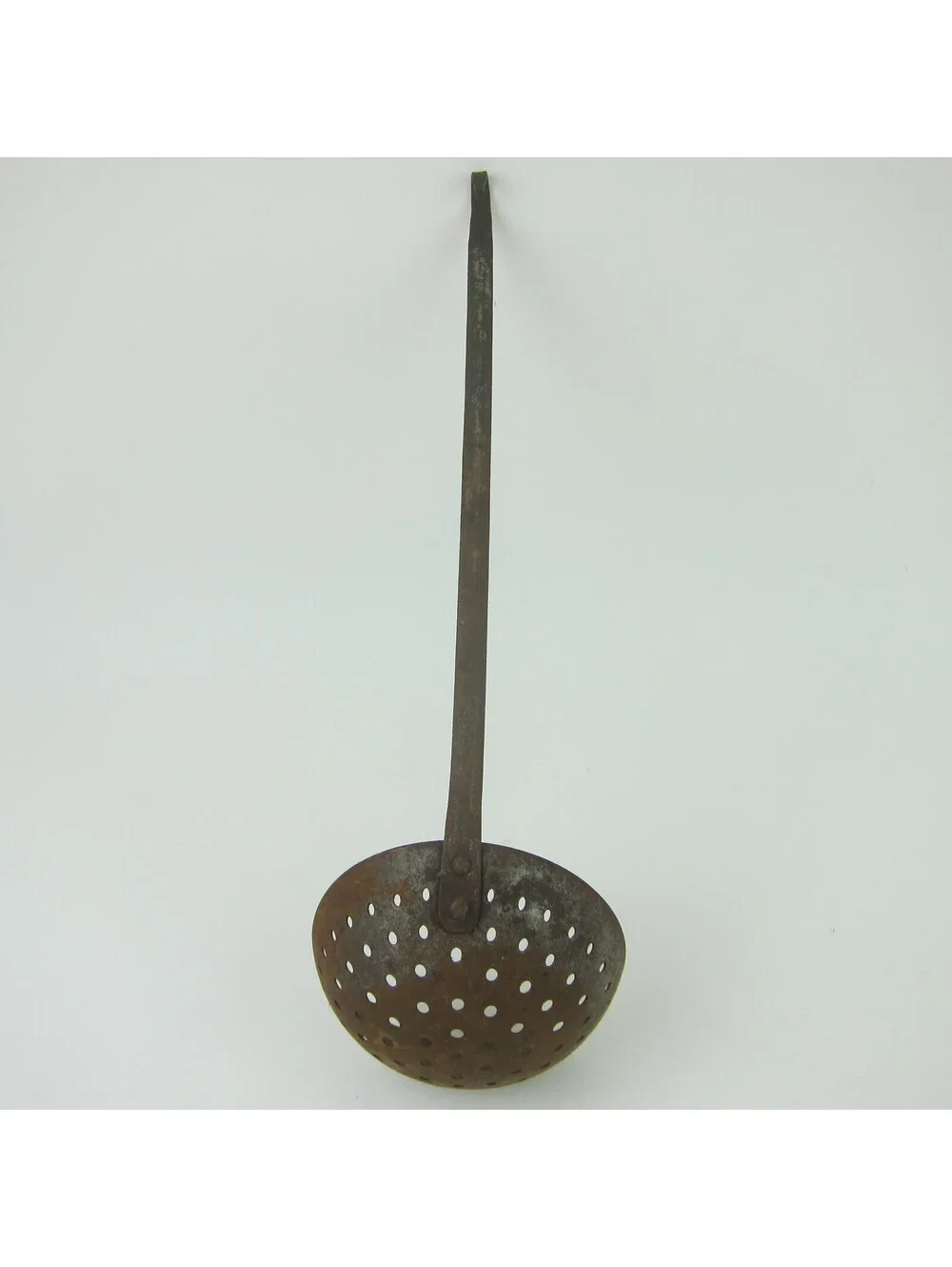 Antique Primitive Metal Sieve Ladle Long Handled Strainer Farmhouse Kitchen